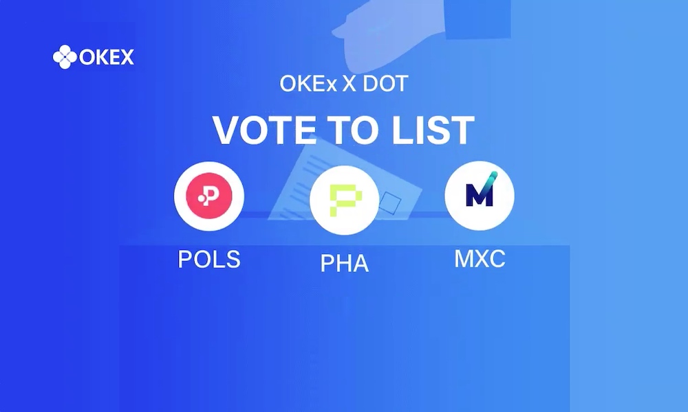 OKEx добавит токены MXC, Polkastarter POLS и Phala Network PHA